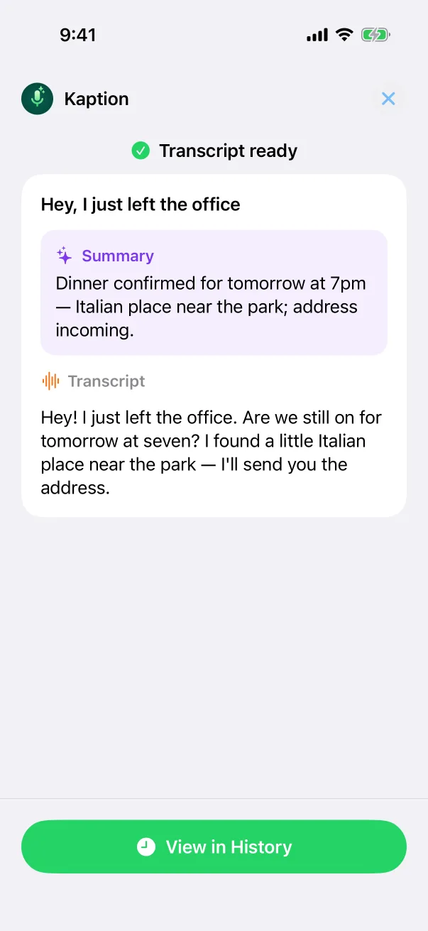 Kaption iOS app screenshot 2