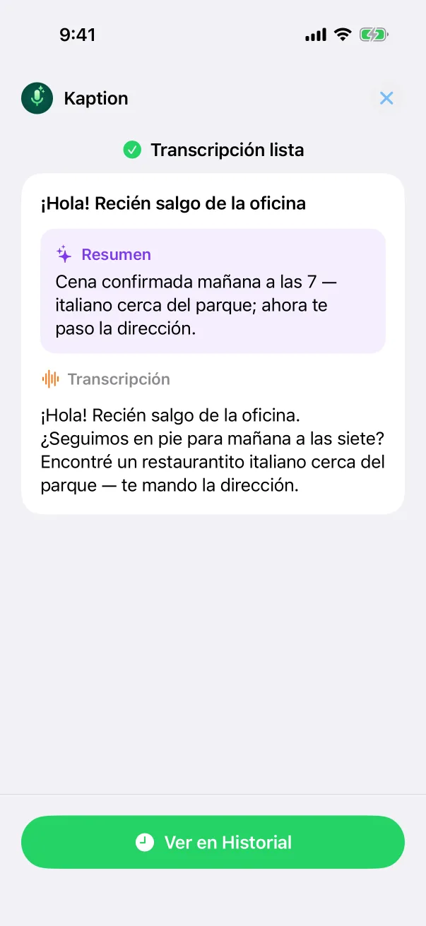 Captura 2 de la aplicación Kaption para iOS