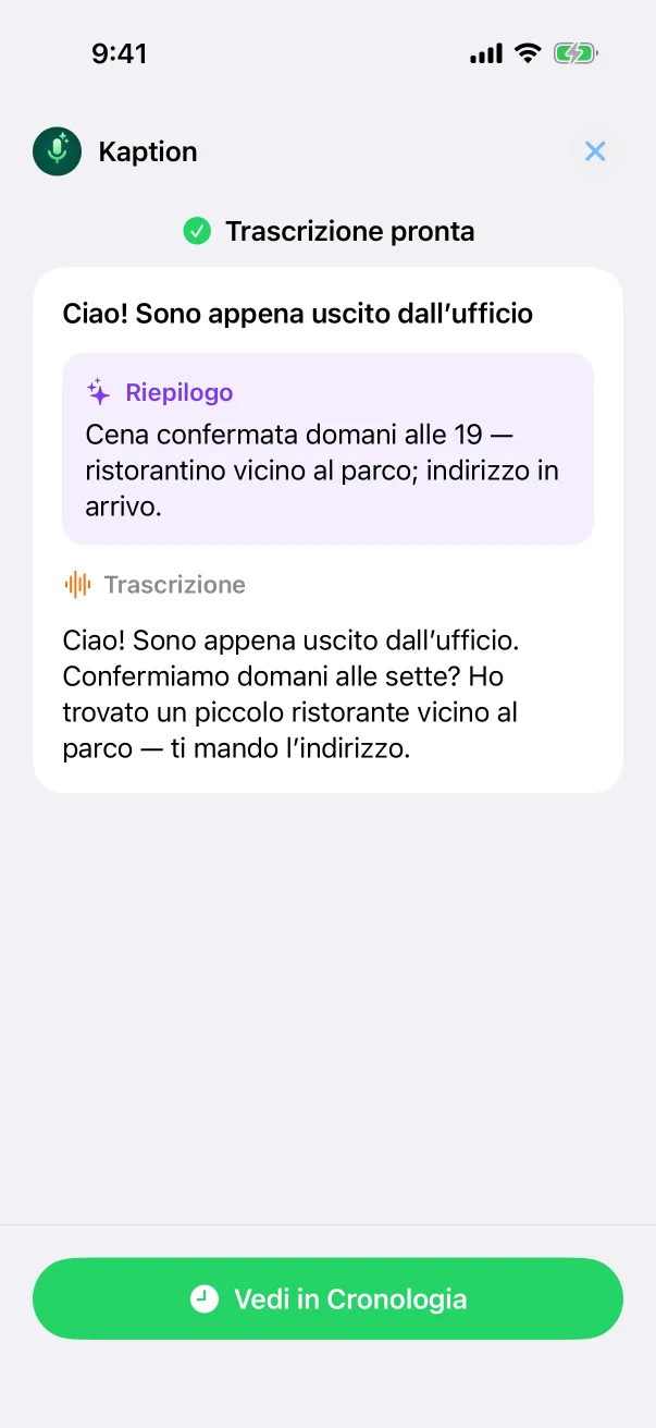 Screenshot 2 dell’app Kaption per iOS